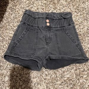 Kancan Hi-Rise Shortie | Black + Grayish Wash | Youth